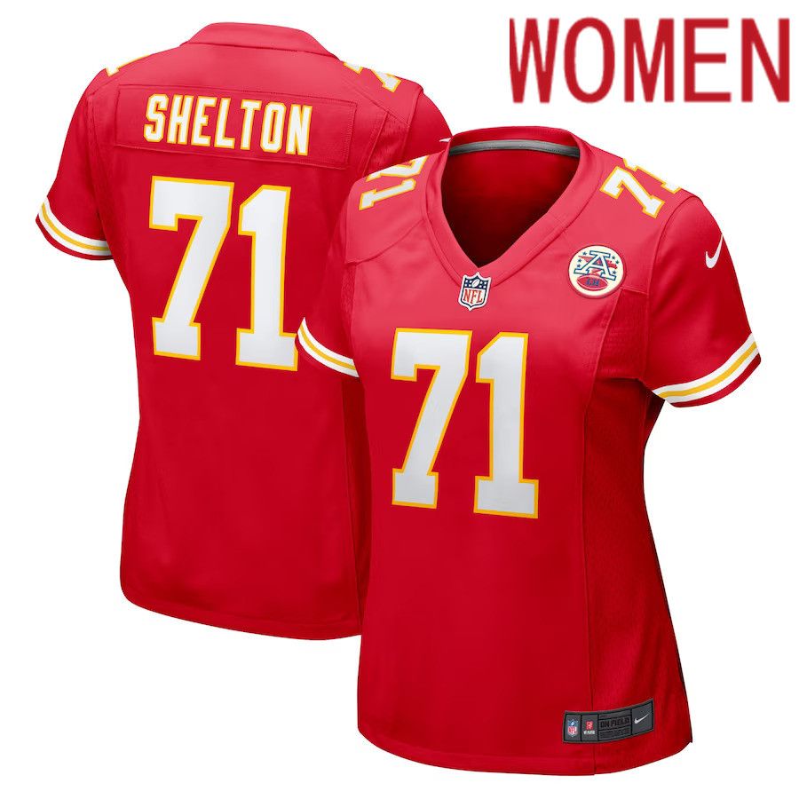 Women Kansas City Chiefs #71 Danny Shelton Nike Red Game Player NFL Jersey->women nfl jersey->Women Jersey